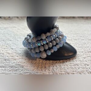 Faceted Glass Bead Bracelets